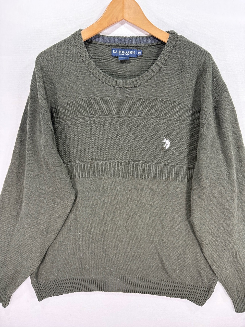 U.S. Polo Assn. Crewneck Sweater in Dark Green Size 3XL